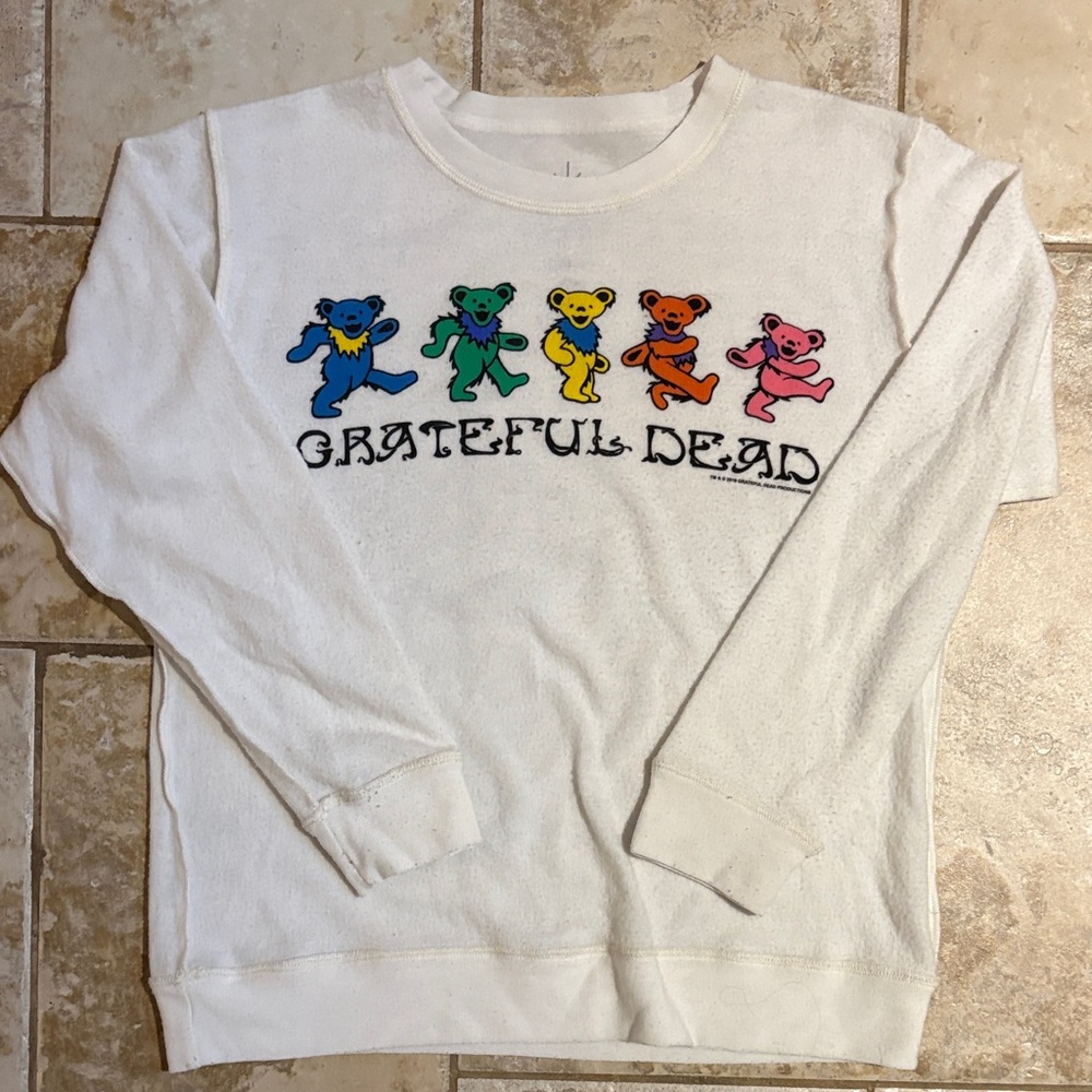 Free People x Life Co Grateful Dead White Sweater with Dancing Bears